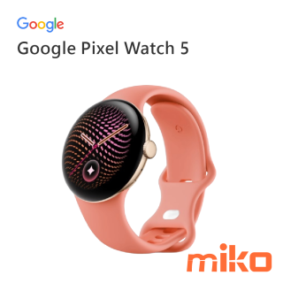 Google Pixel Watch 5 香檳金鋁製錶殼-砂岩粉運動錶帶